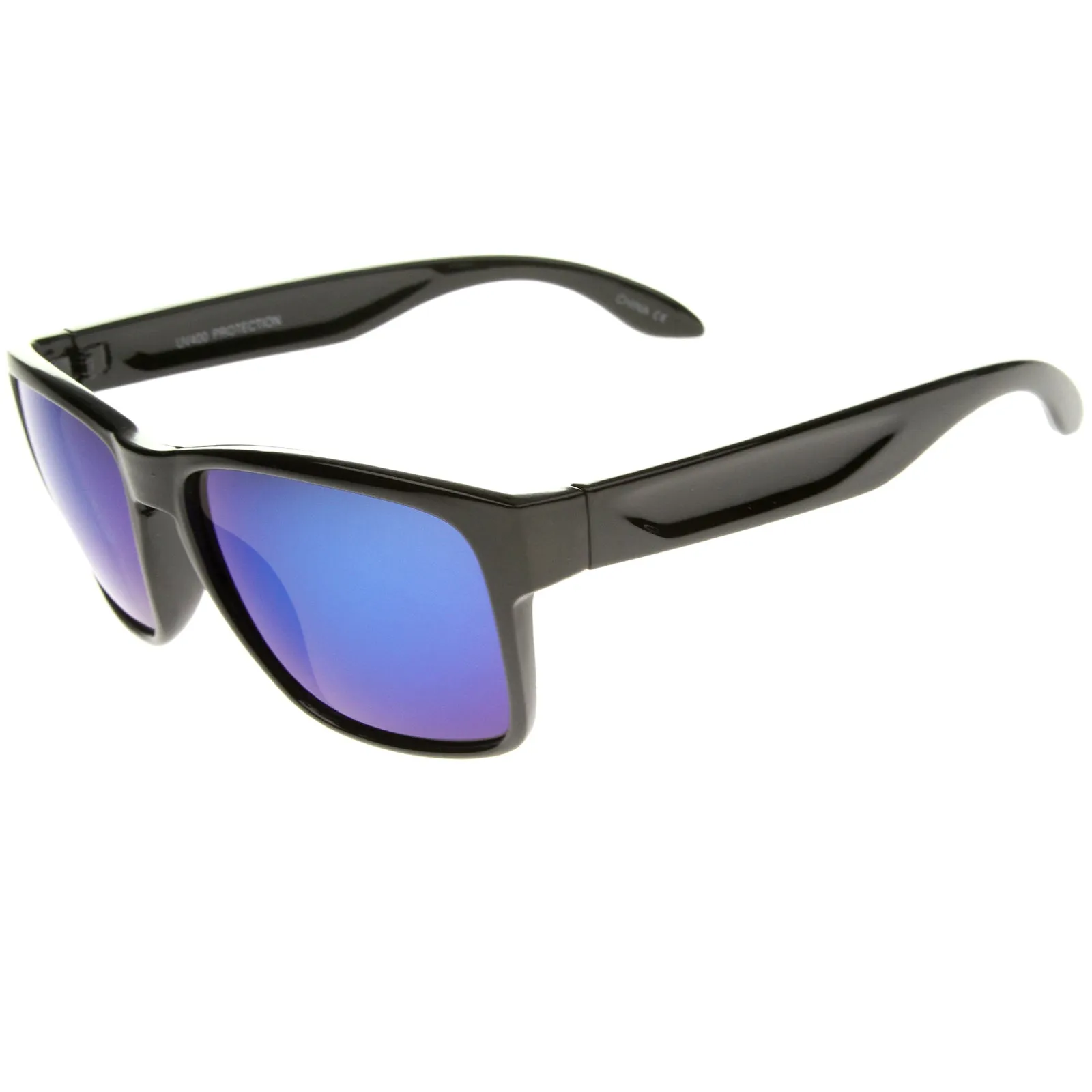 Action Sport Modern Frame Mirrored Lens Rectangle Sunglasses 59mm