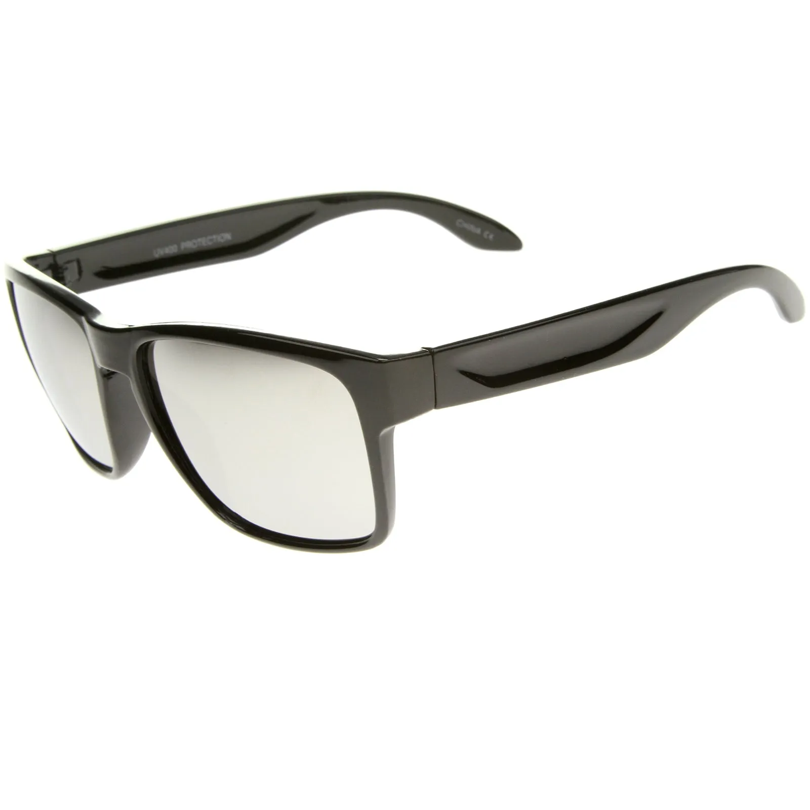 Action Sport Modern Frame Mirrored Lens Rectangle Sunglasses 59mm