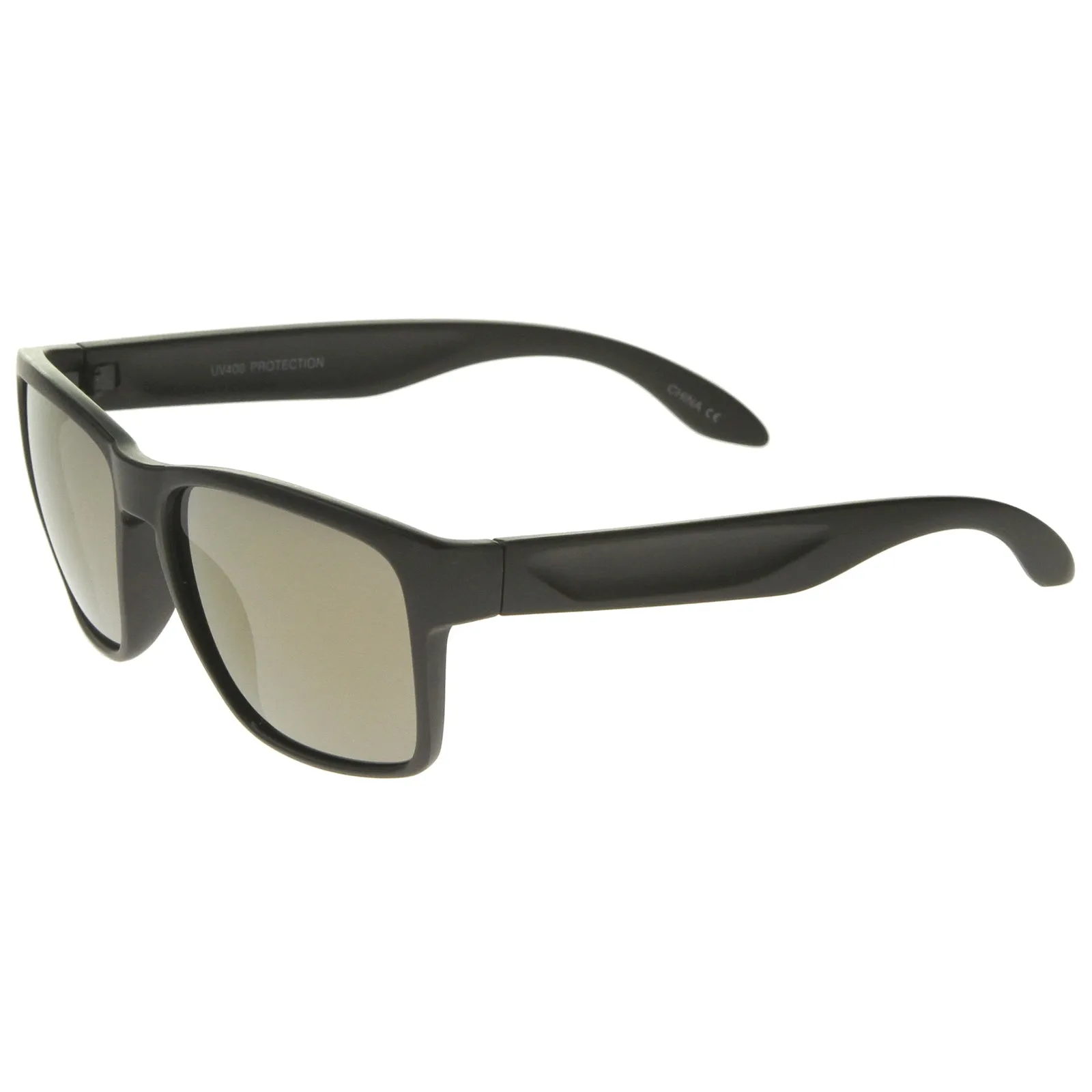 Action Sport Modern Frame Mirrored Lens Rectangle Sunglasses 59mm
