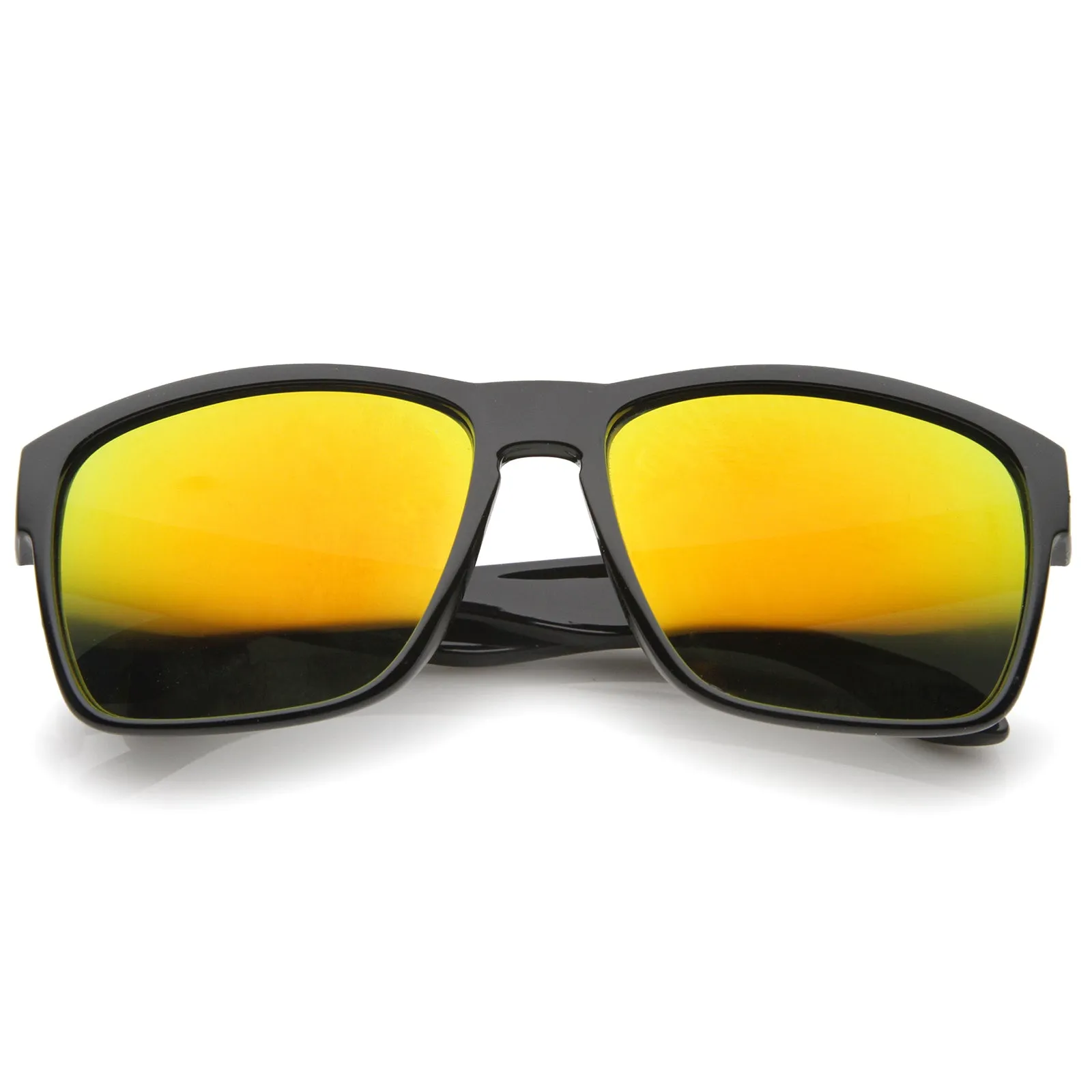 Action Sport Modern Frame Mirrored Lens Rectangle Sunglasses 59mm