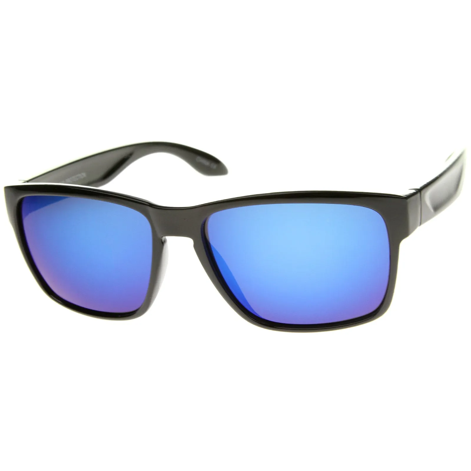 Action Sport Modern Frame Mirrored Lens Rectangle Sunglasses 59mm