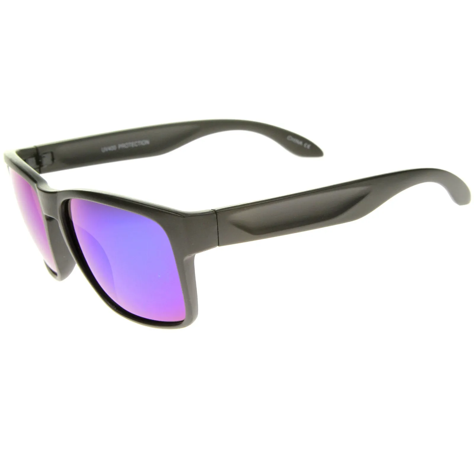 Action Sport Modern Frame Mirrored Lens Rectangle Sunglasses 59mm