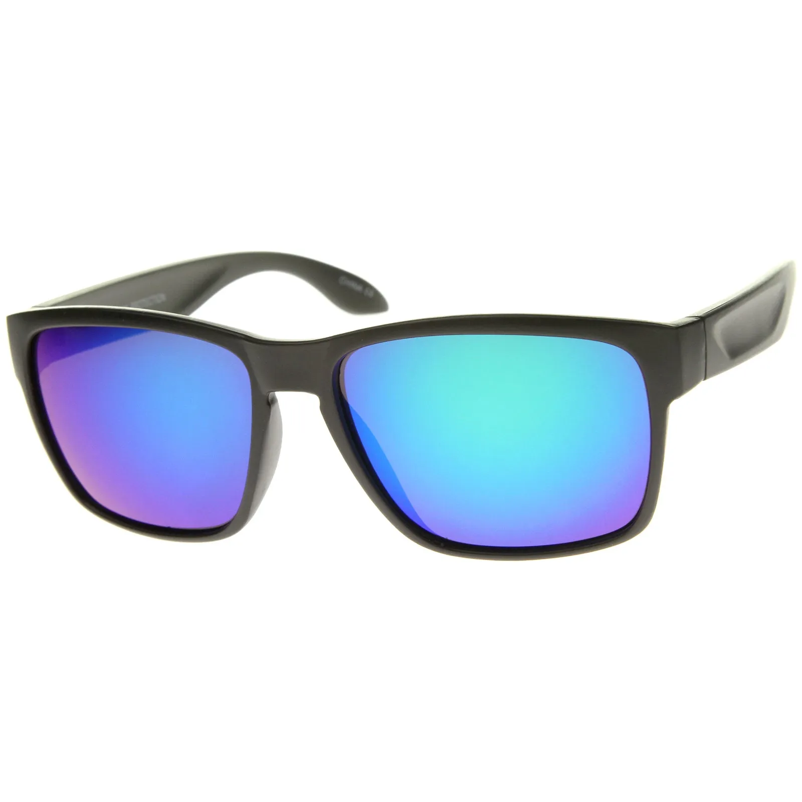 Action Sport Modern Frame Mirrored Lens Rectangle Sunglasses 59mm