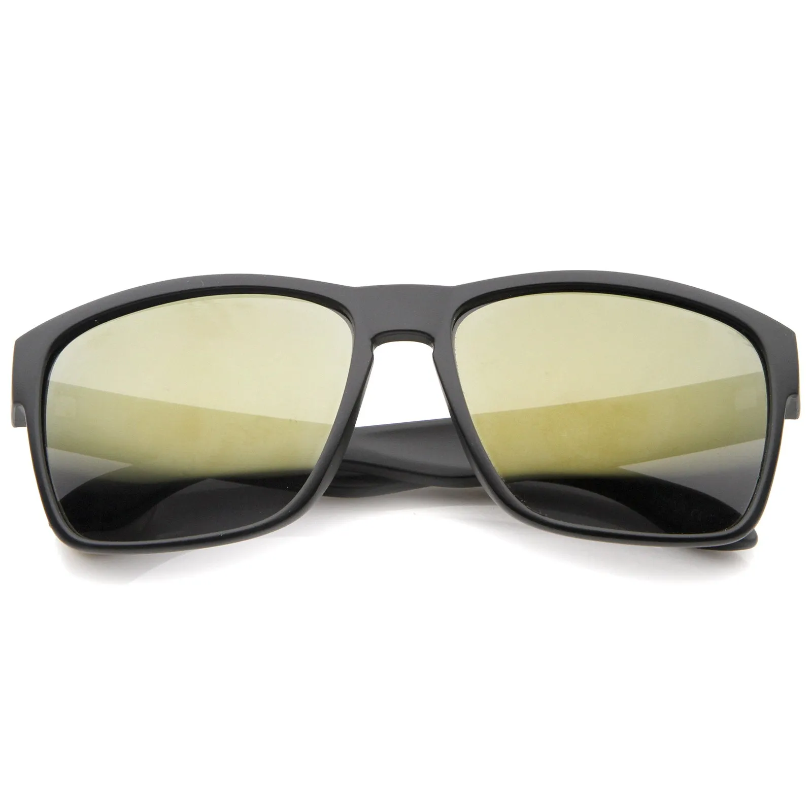 Action Sport Modern Frame Mirrored Lens Rectangle Sunglasses 59mm