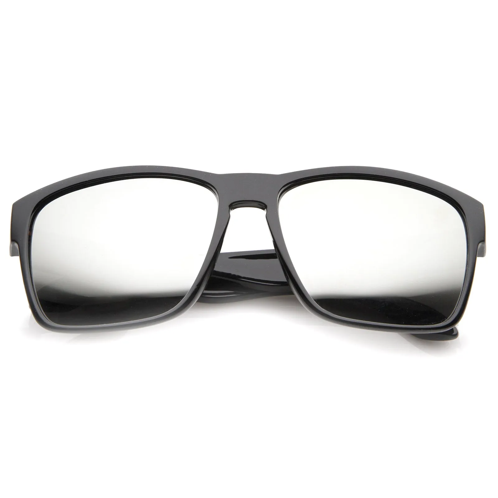 Action Sport Modern Frame Mirrored Lens Rectangle Sunglasses 59mm