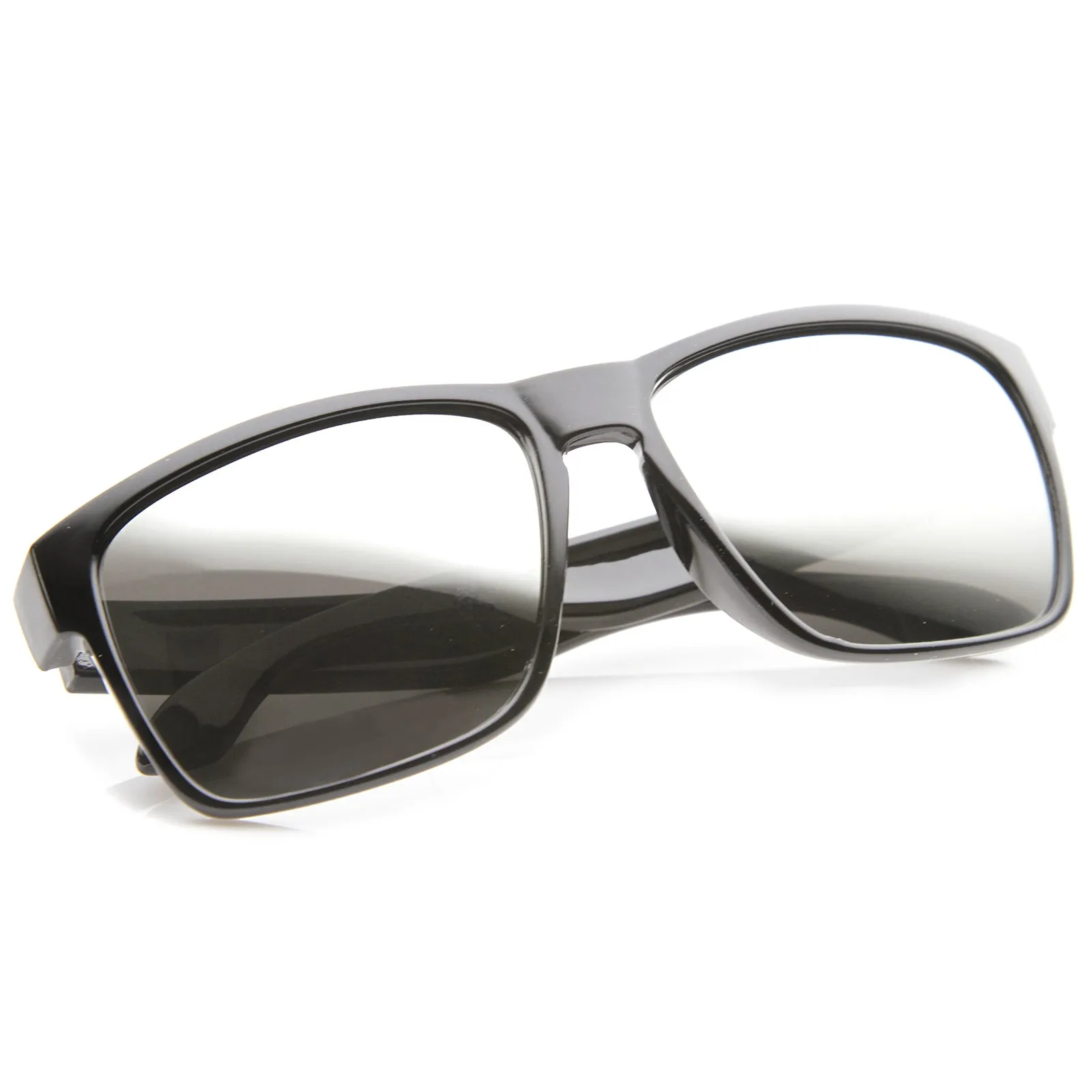 Action Sport Modern Frame Mirrored Lens Rectangle Sunglasses 59mm