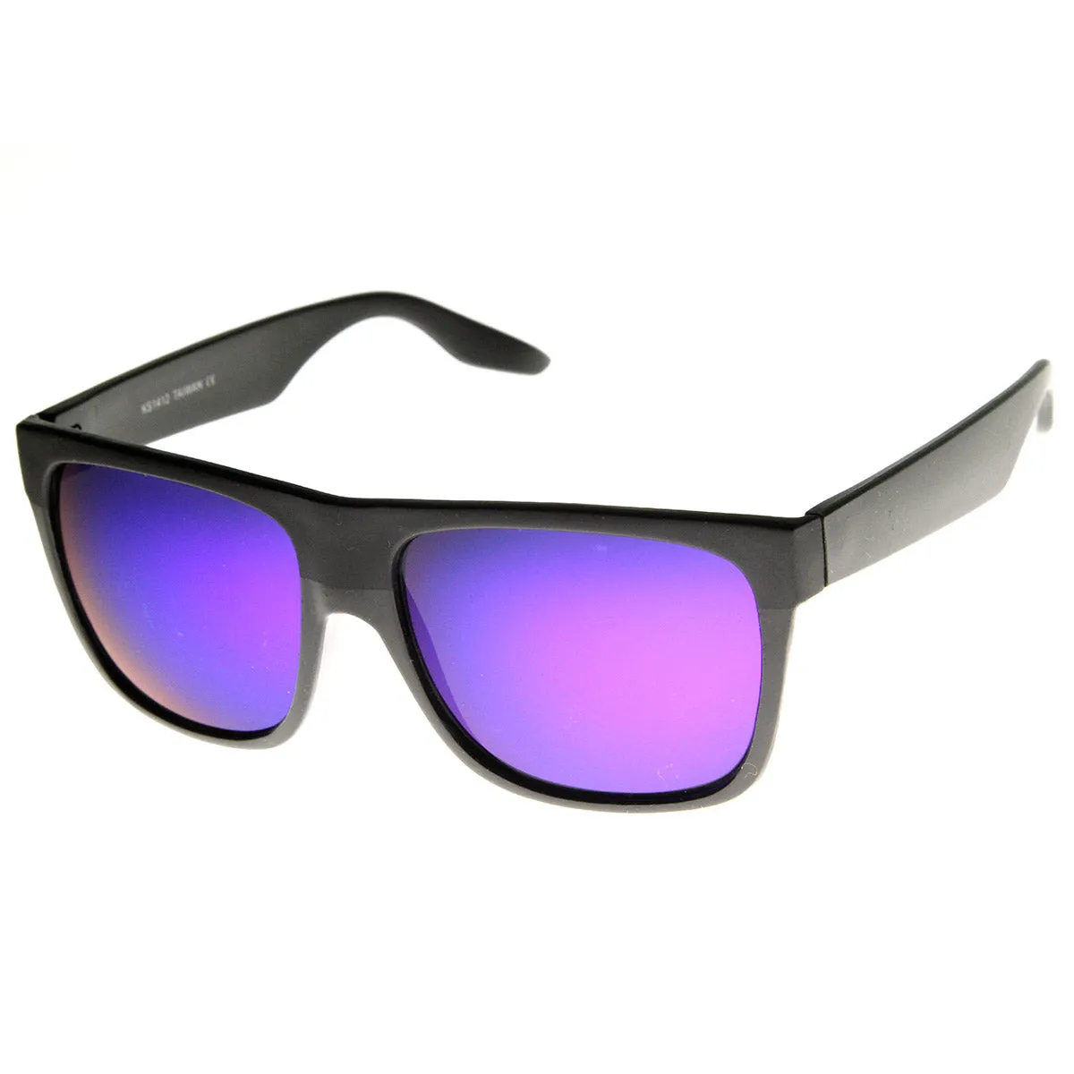 Action Sports Flash Mirror Lens Flat Top Horn Rimmed Sunglasses