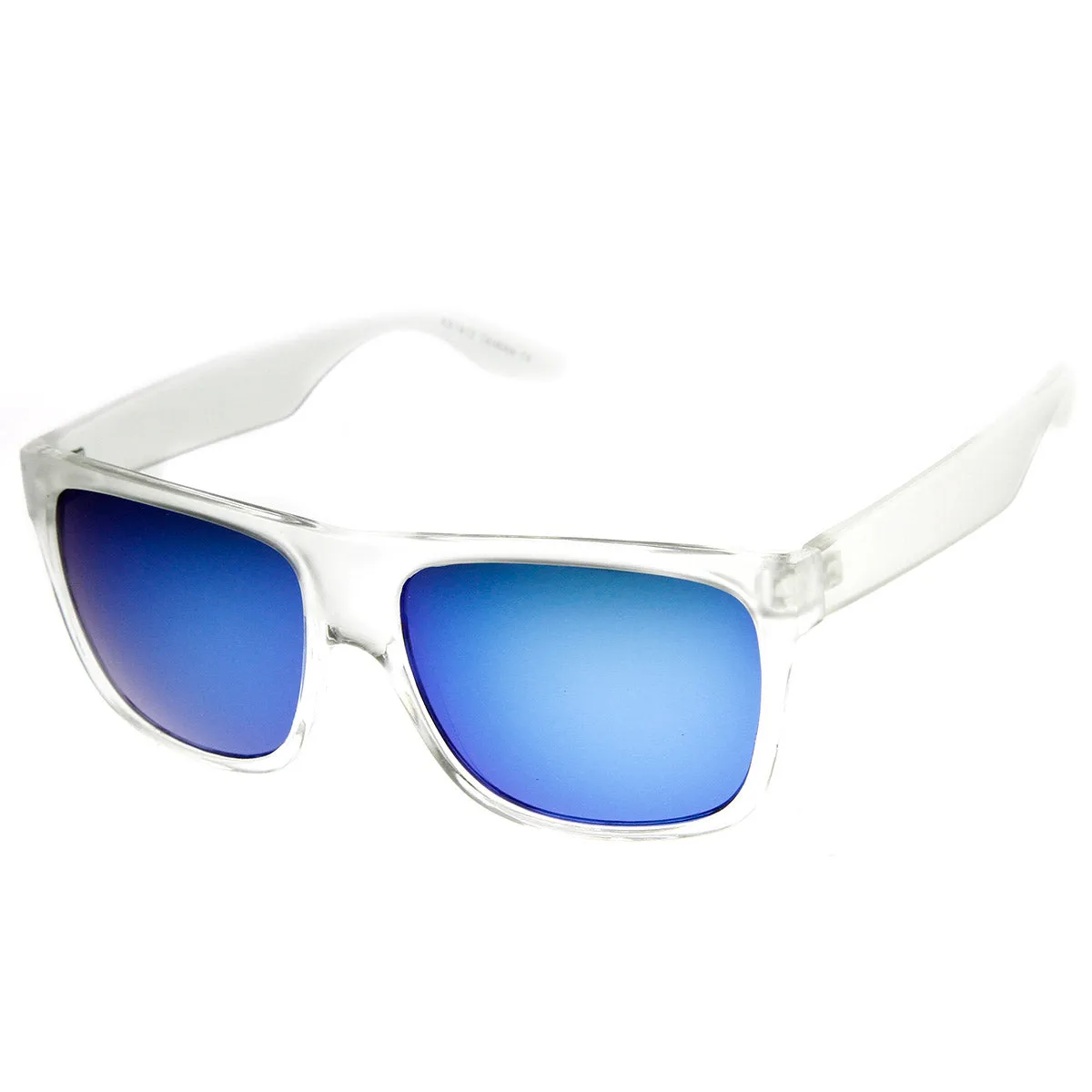 Action Sports Flash Mirror Lens Flat Top Horn Rimmed Sunglasses