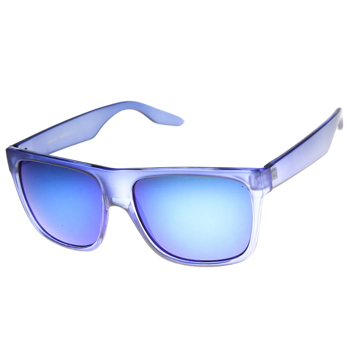 Action Sports Flash Mirror Lens Flat Top Horn Rimmed Sunglasses