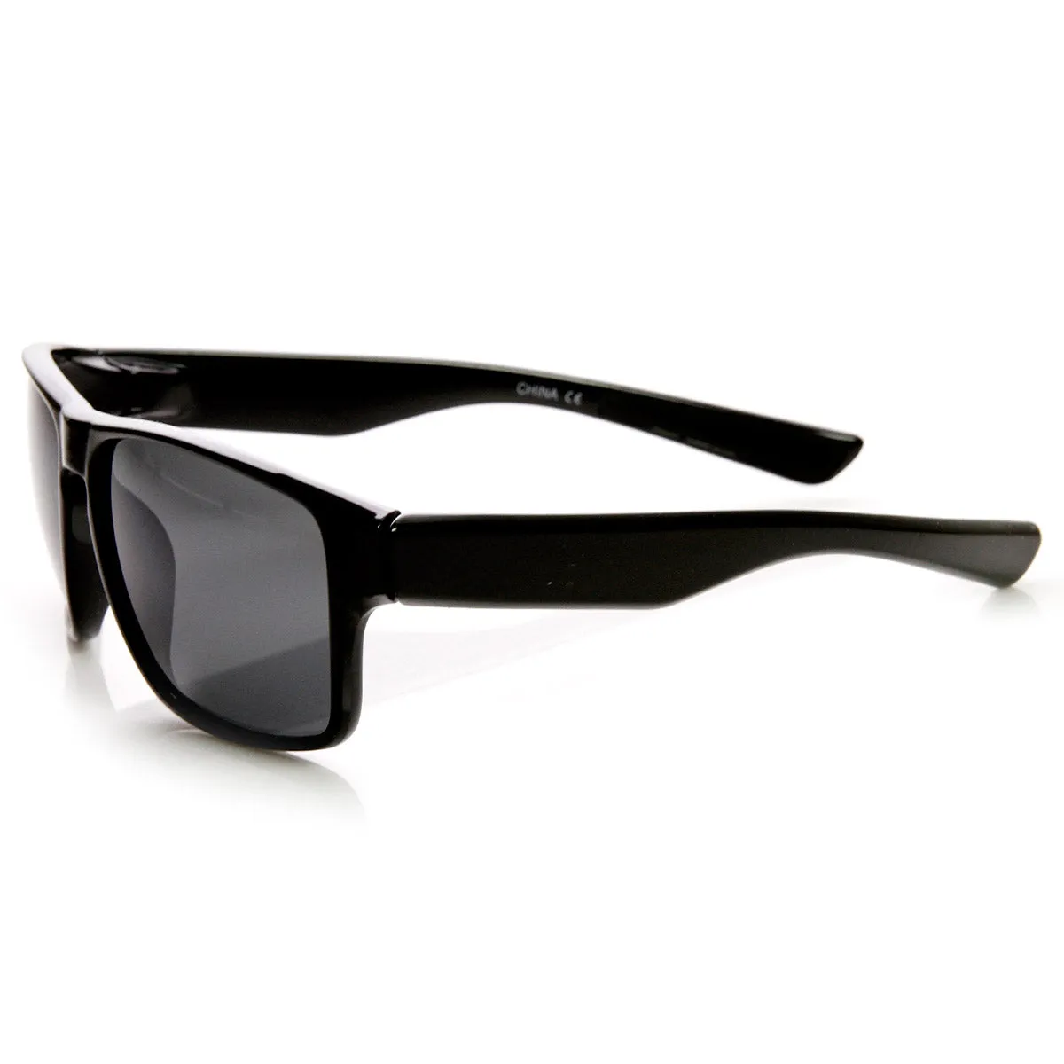 Action Sports Large Wide Temple Keyhole Square Sunglasses