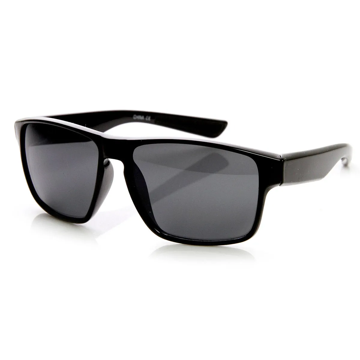 Action Sports Large Wide Temple Keyhole Square Sunglasses
