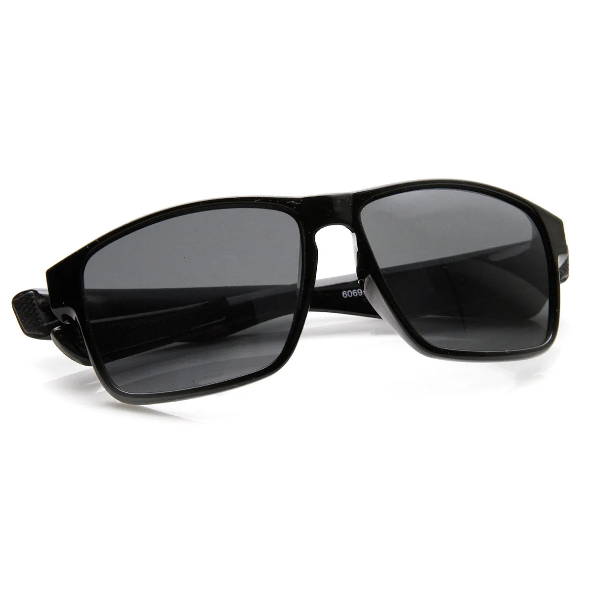 Action Sports Large Wide Temple Keyhole Square Sunglasses