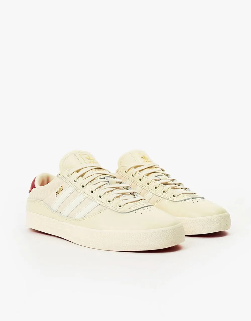 adidas Puig Indoor Skate Shoes - Chalk White/Chalk White/Scarlet