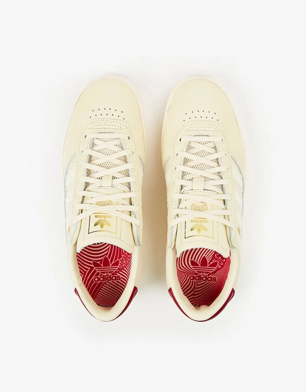adidas Puig Indoor Skate Shoes - Chalk White/Chalk White/Scarlet