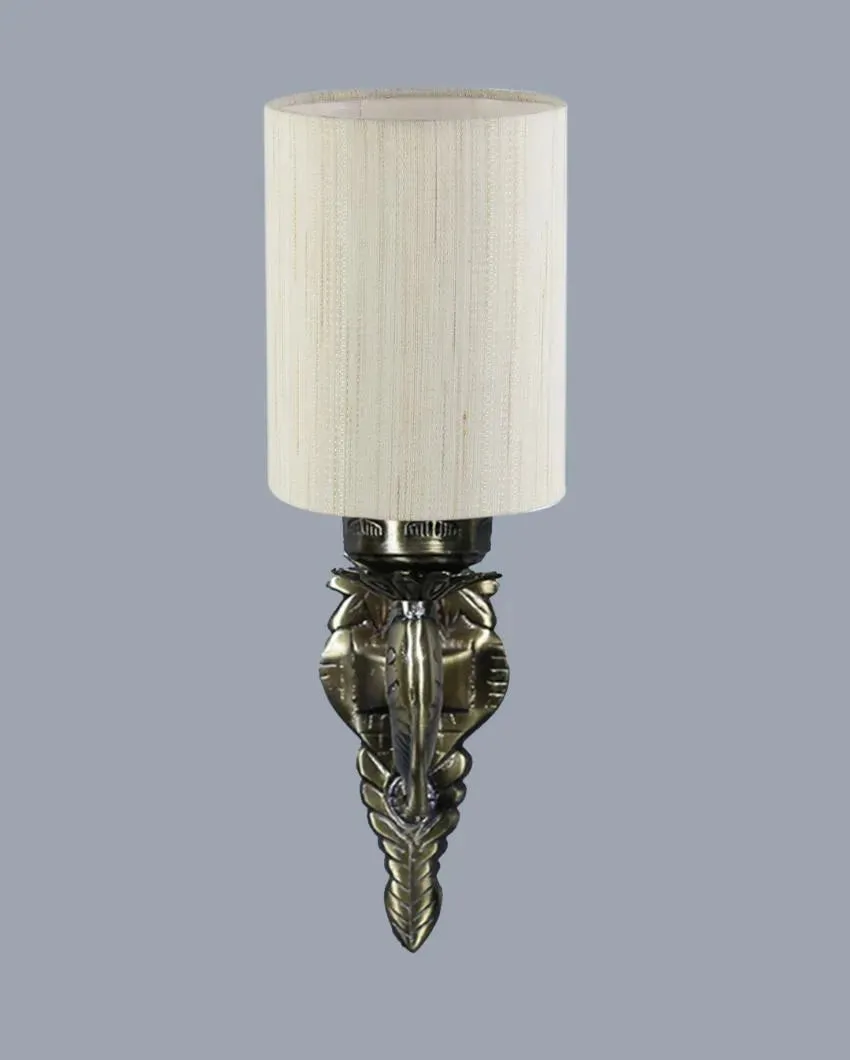 Alluring Antique Gold Cotton Conical Shade Wall Lamp
