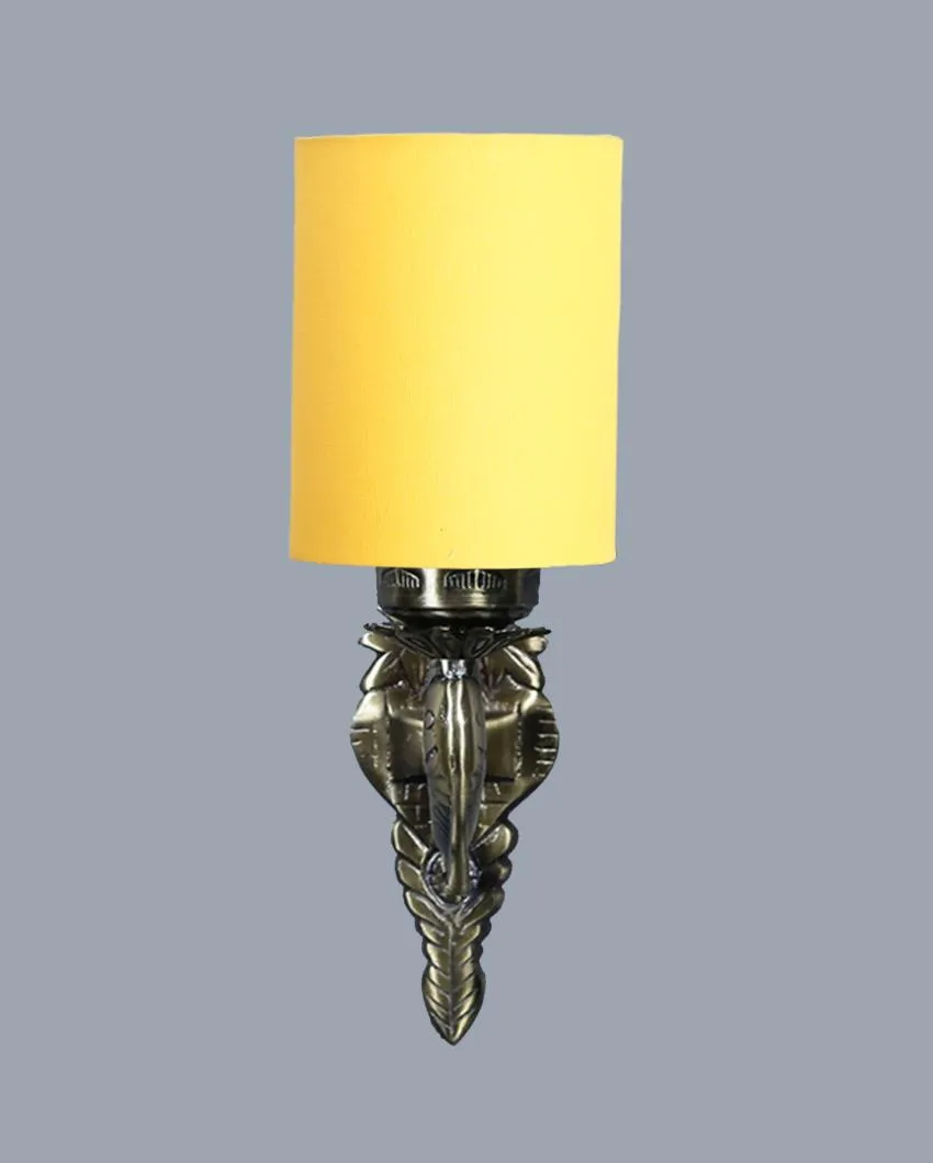 Alluring Antique Gold Cotton Conical Shade Wall Lamp