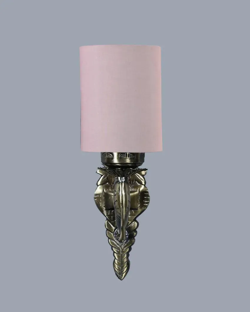 Alluring Antique Gold Cotton Conical Shade Wall Lamp