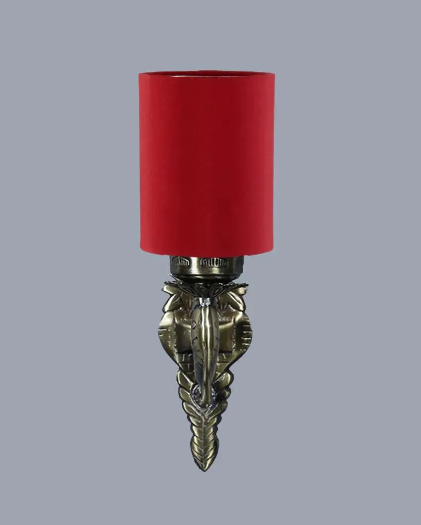 Alluring Antique Gold Cotton Conical Shade Wall Lamp