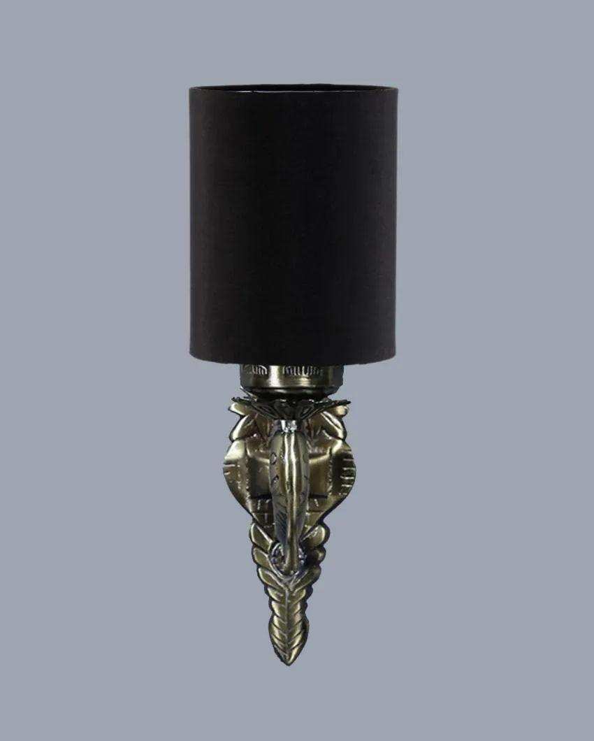 Alluring Antique Gold Cotton Conical Shade Wall Lamp