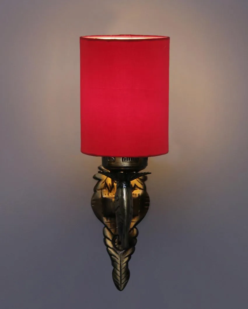 Alluring Antique Gold Cotton Conical Shade Wall Lamp
