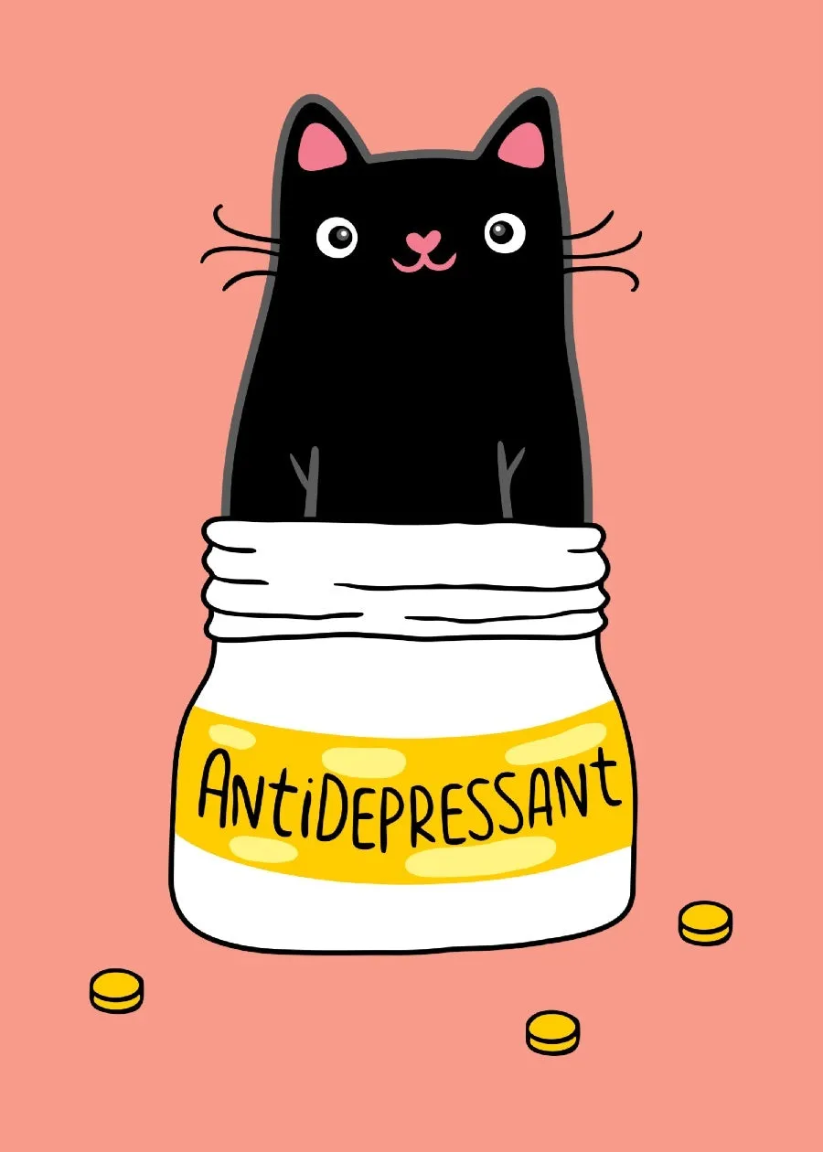 Antidepressant Cat Men Half Sleeve T-Shirt