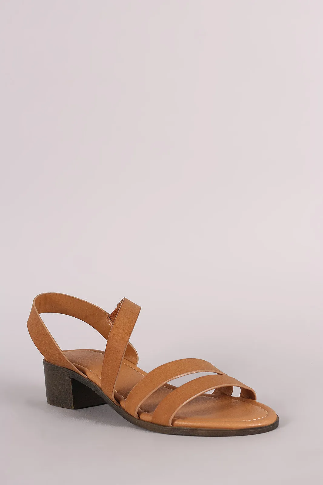 Bamboo Strappy Asymmetrical Block Heel Sandal