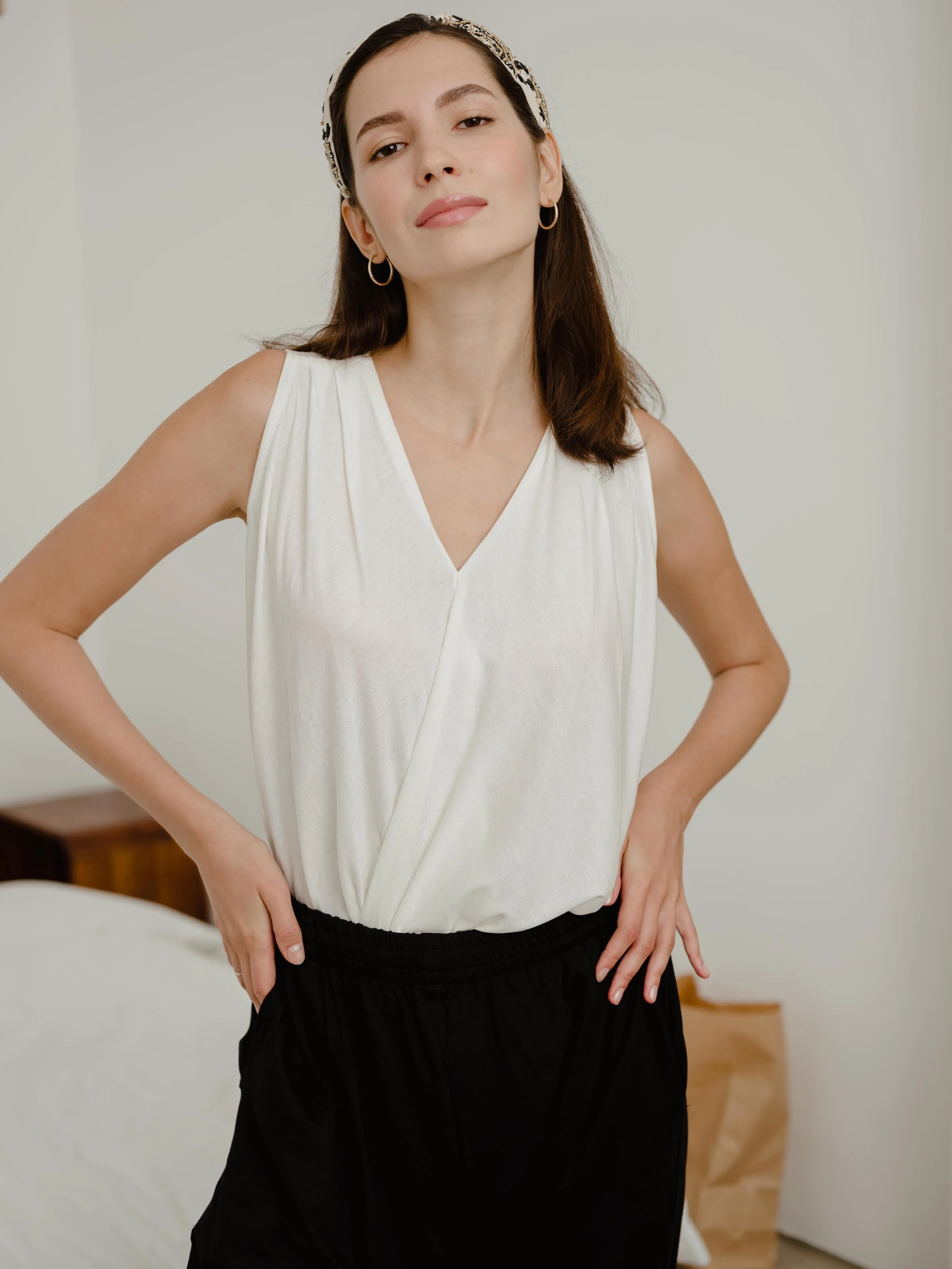 Bella Wrap Bamboo Sleeveless Top