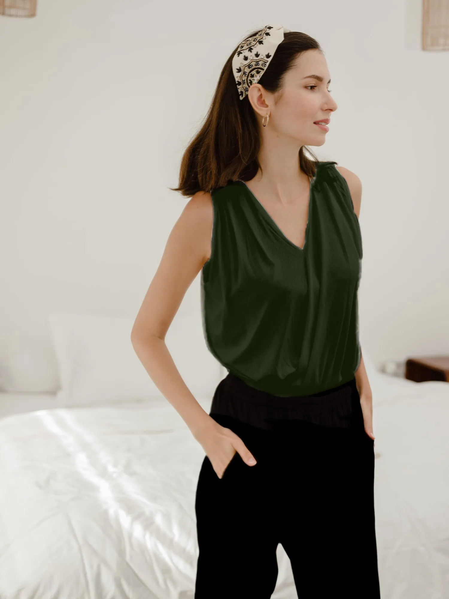 Bella Wrap Bamboo Sleeveless Top