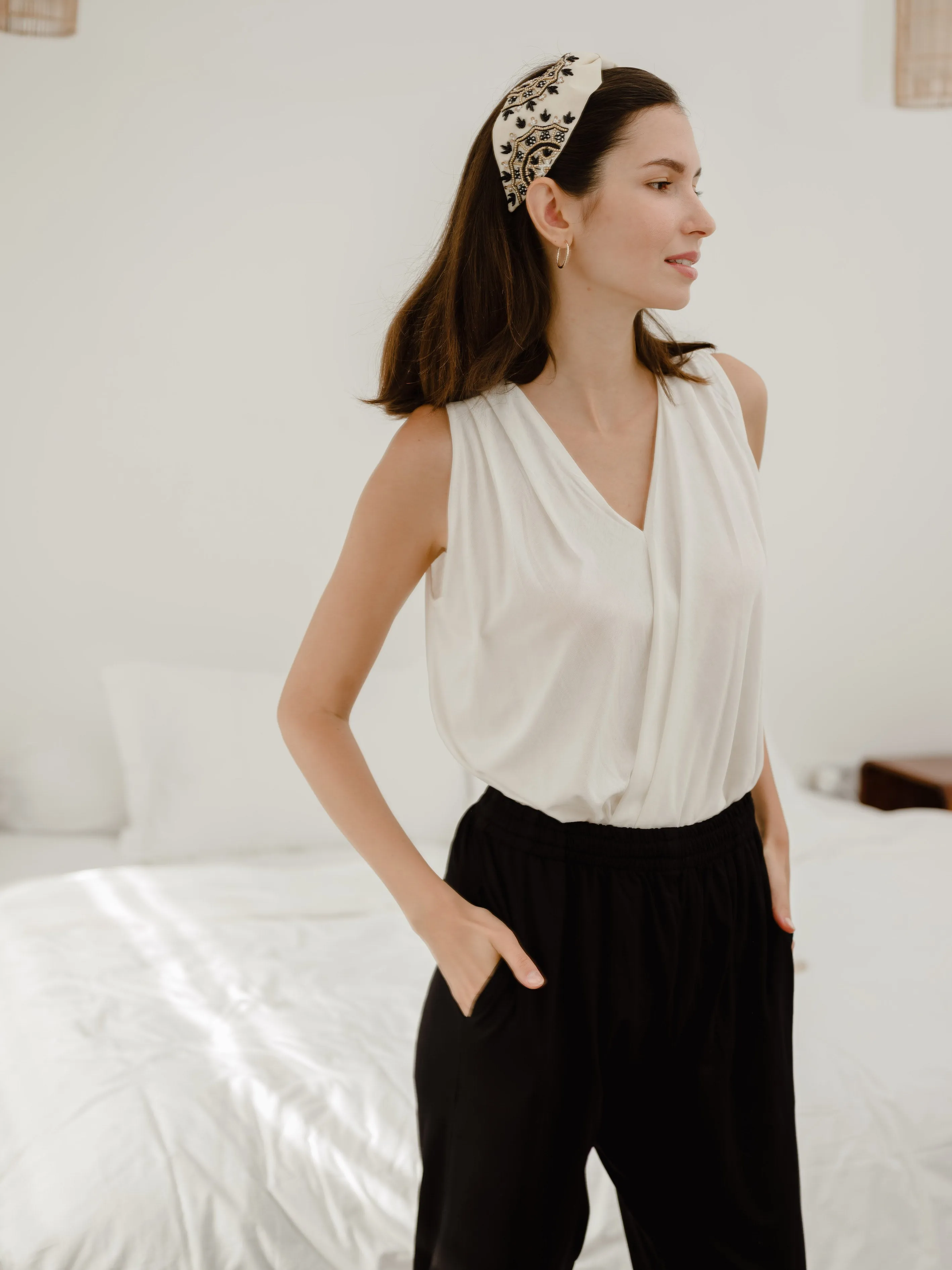 Bella Wrap Bamboo Sleeveless Top