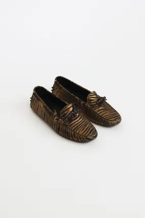 Black & Gold Embossed Loafers