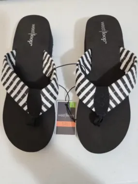 Black & White Stripe Flip Flop