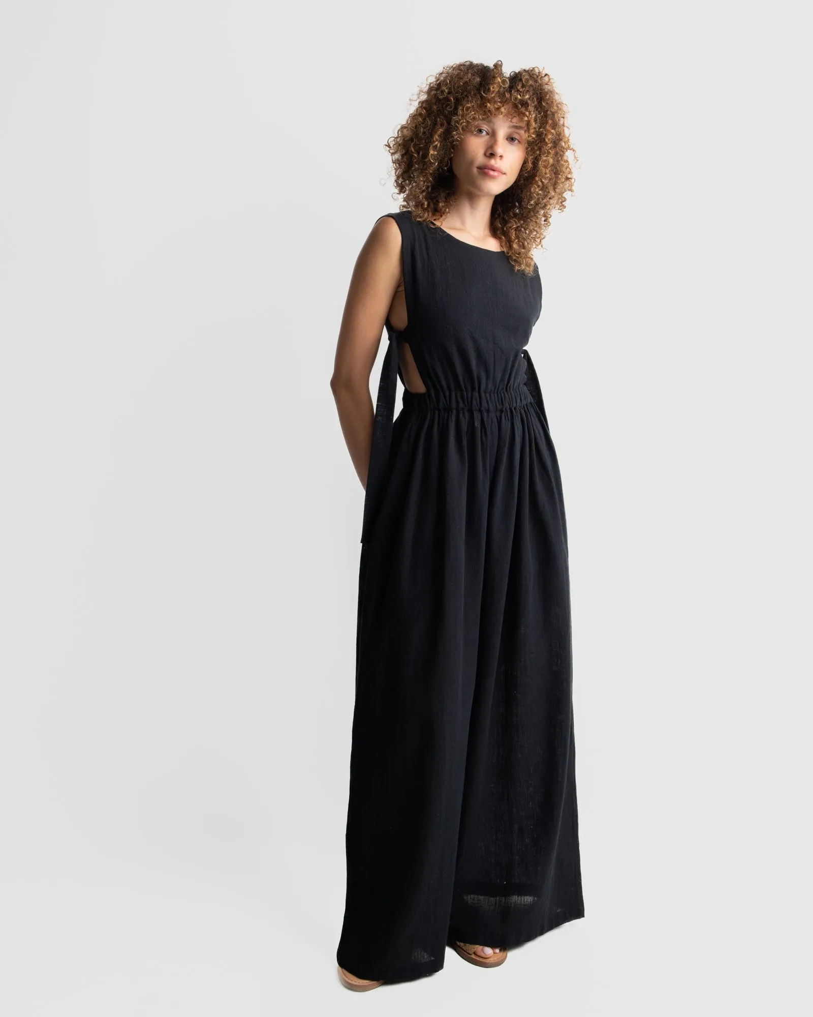 Black organic jump-suit