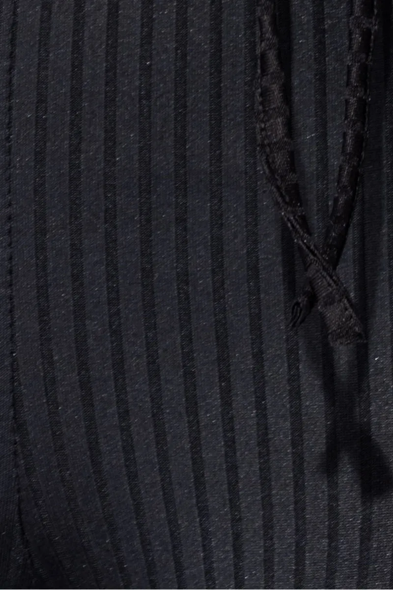 Black Rib knit Tie Front Lounge set