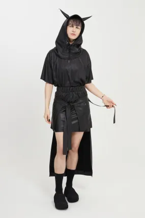 black vegan leather skirt