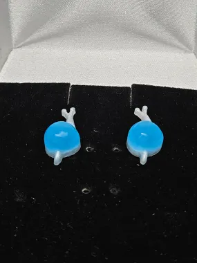 Blue Glow-in-the-Dark Snail Earrings
