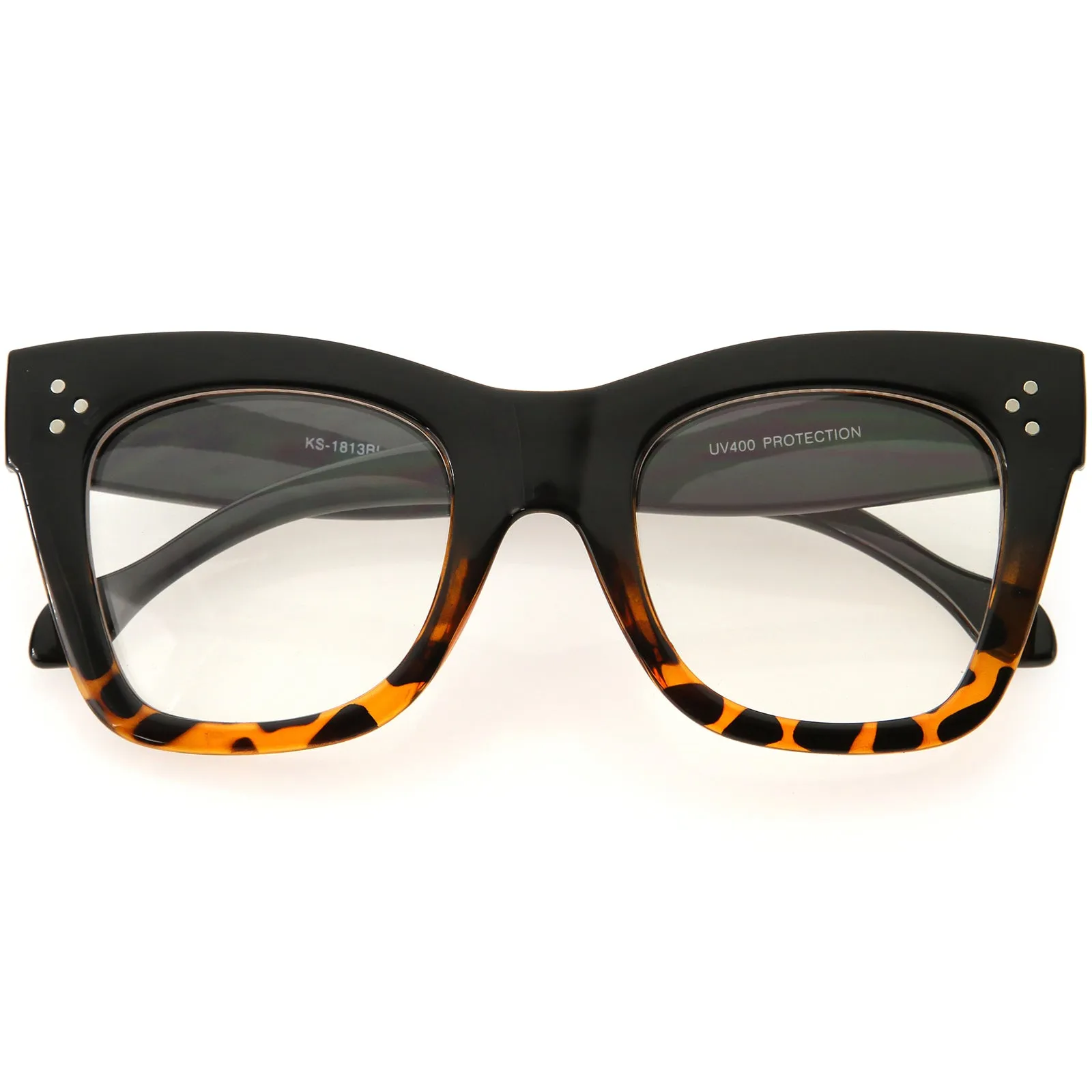 Blue LIght Blocking Horn Rimmed High Fashion Chunky Glasses 48mm