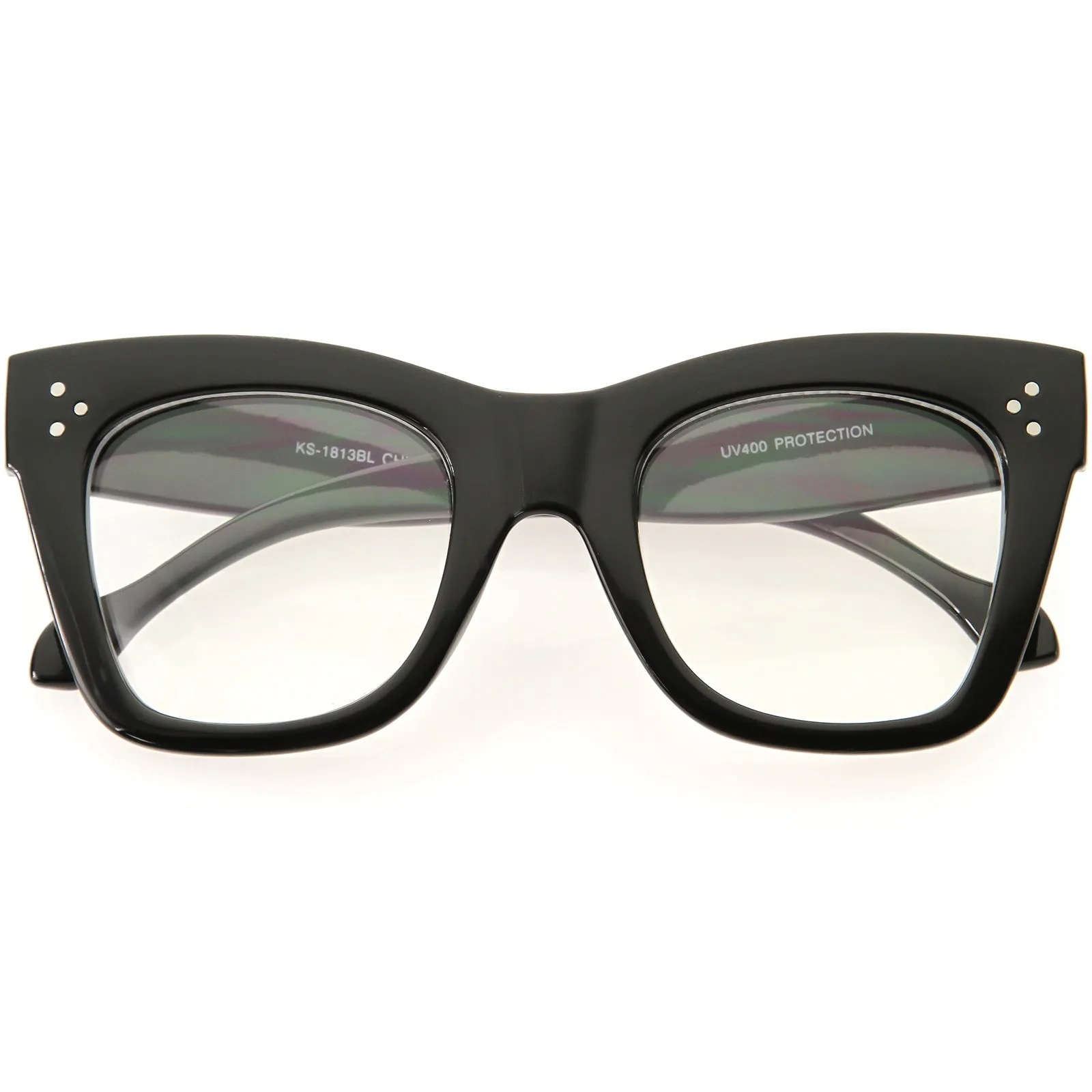 Blue LIght Blocking Horn Rimmed High Fashion Chunky Glasses 48mm