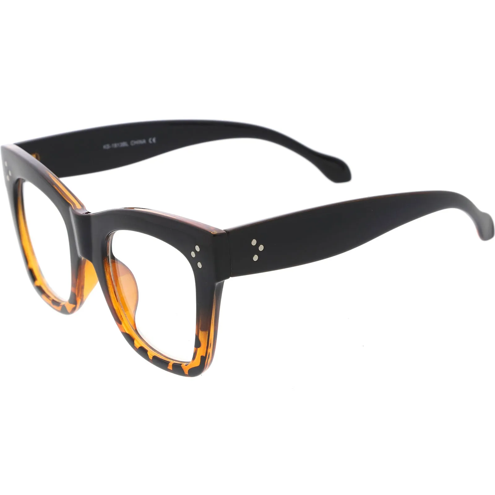 Blue LIght Blocking Horn Rimmed High Fashion Chunky Glasses 48mm