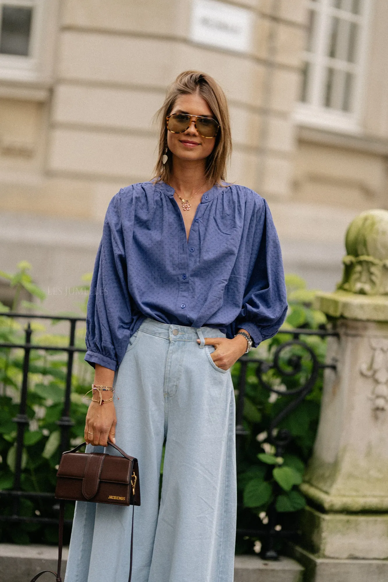 Cadie cotton blouse jeans blue