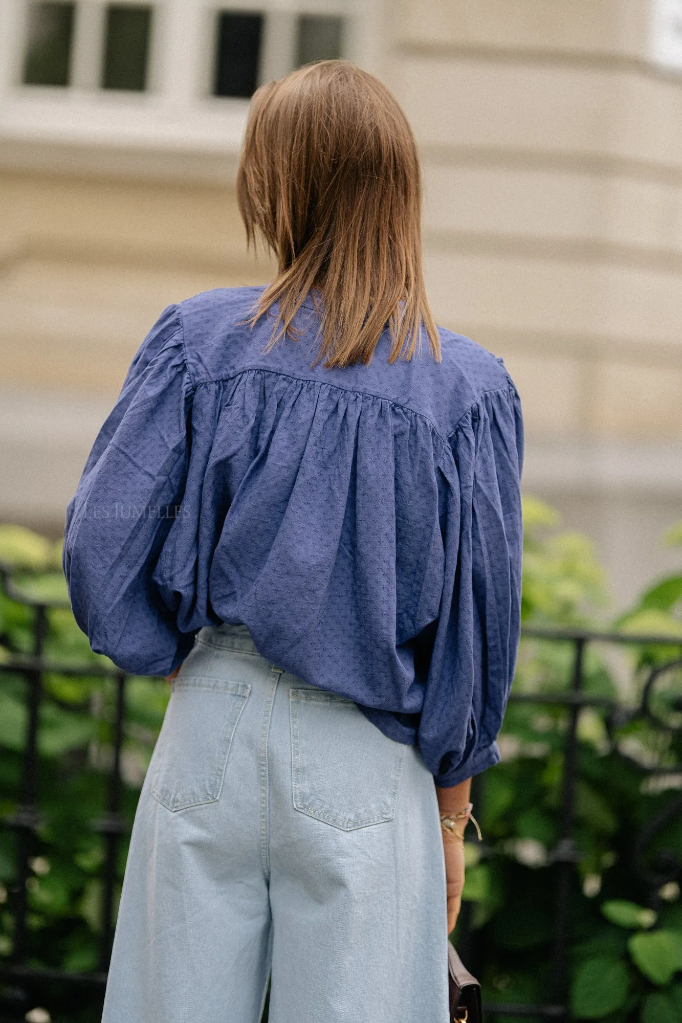 Cadie cotton blouse jeans blue