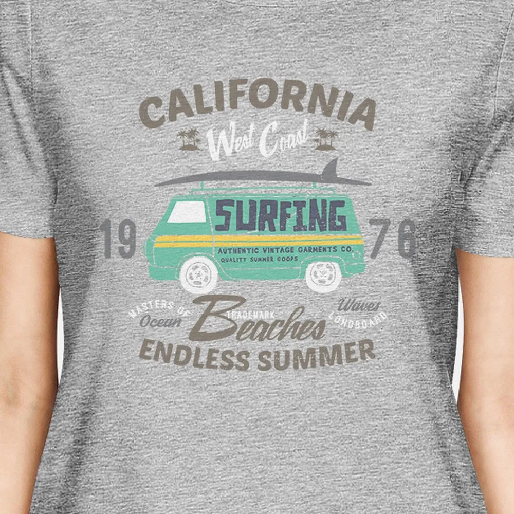 California Beaches Endless Summer Womens Grey Shirt