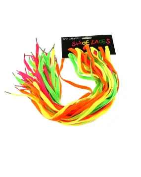 Card of 12 Fluorescent Neon Shoelaces