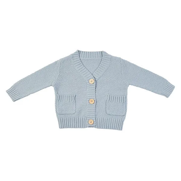 Carson Knit Cardigan - Duck Egg Blue