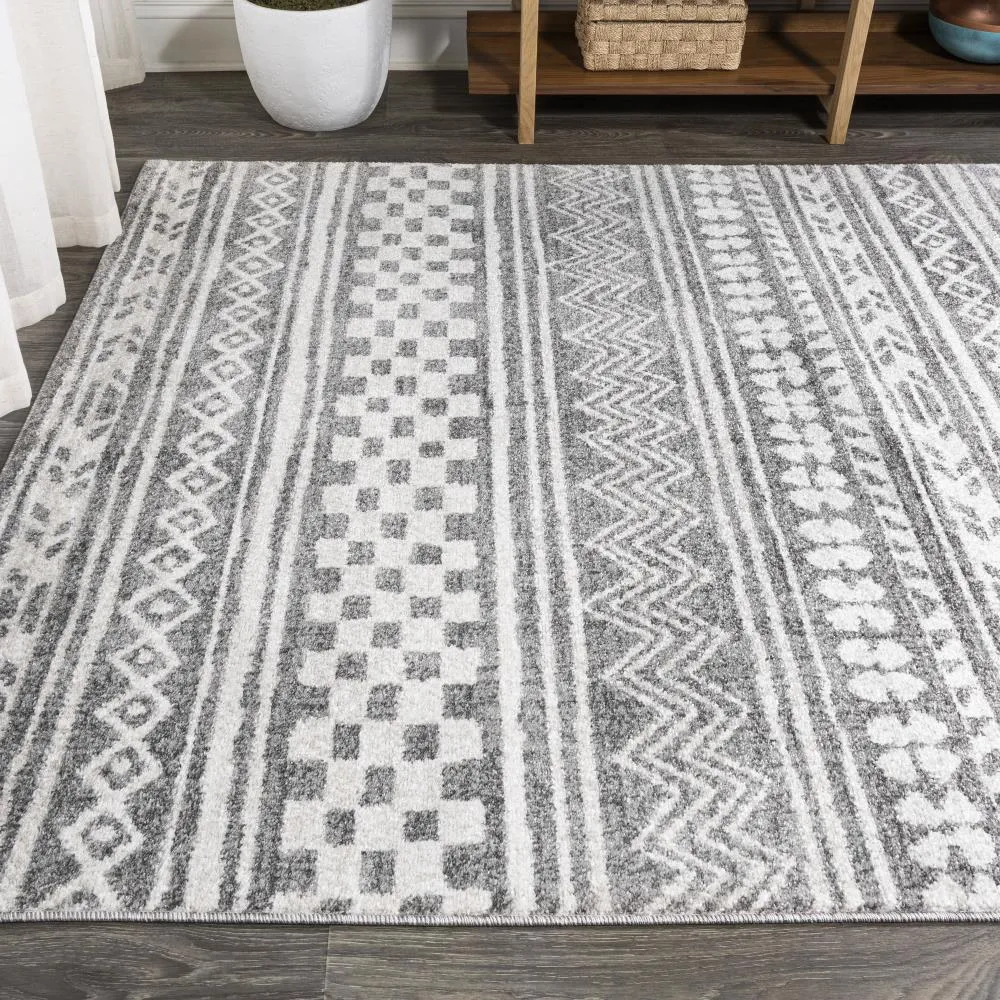 Chamaeleon Imlil Tribal Geometric Stripe Area Rug