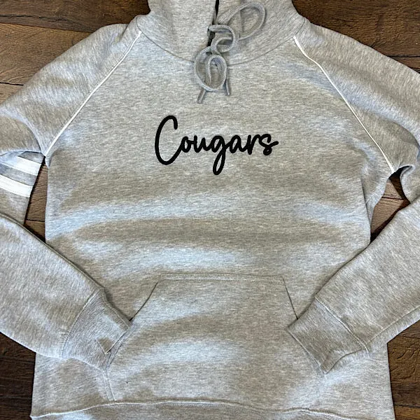 Custom Varsity Piped Sweatshirt with Mascot Embroidery & Puff Foam Detail