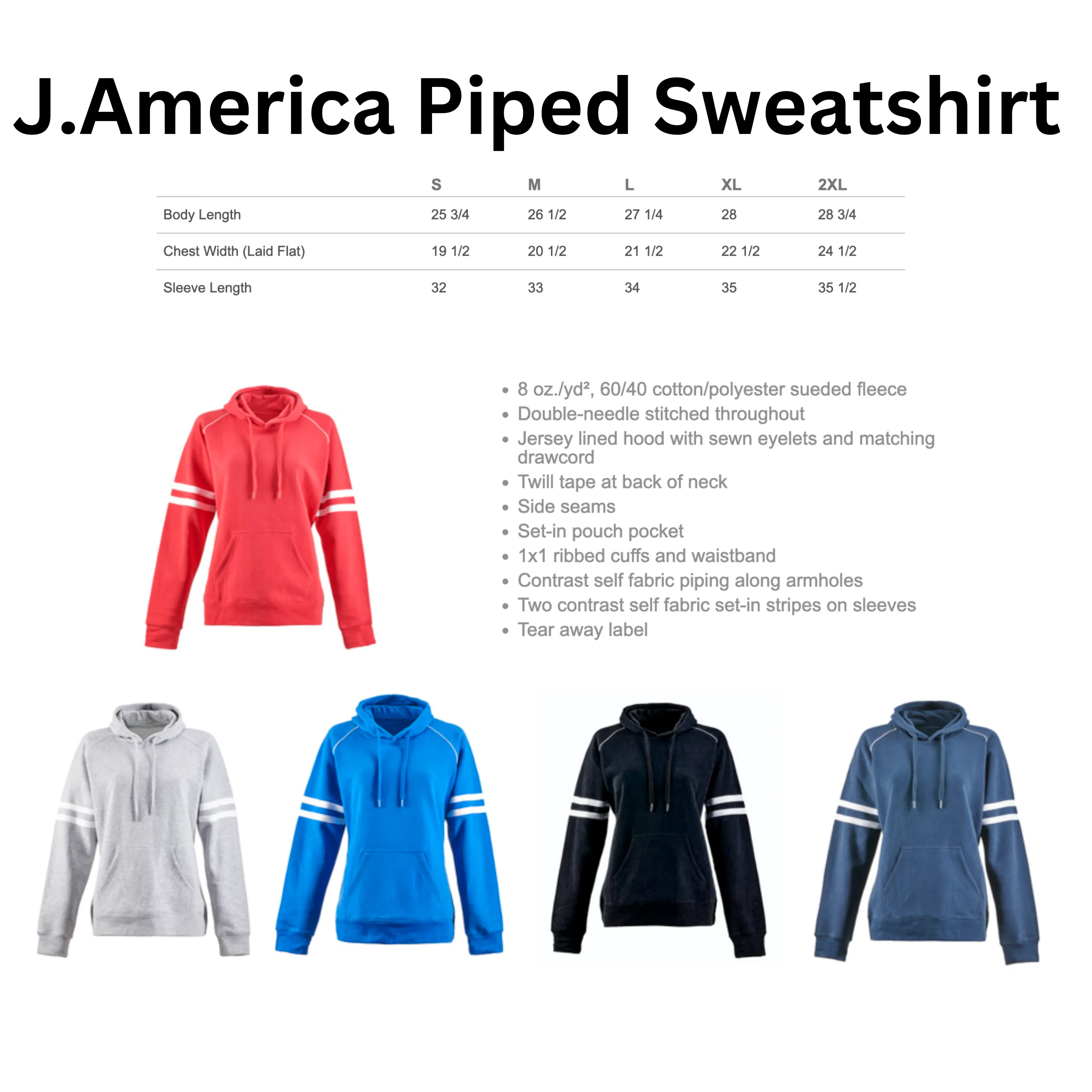 Custom Varsity Piped Sweatshirt with Mascot Embroidery & Puff Foam Detail