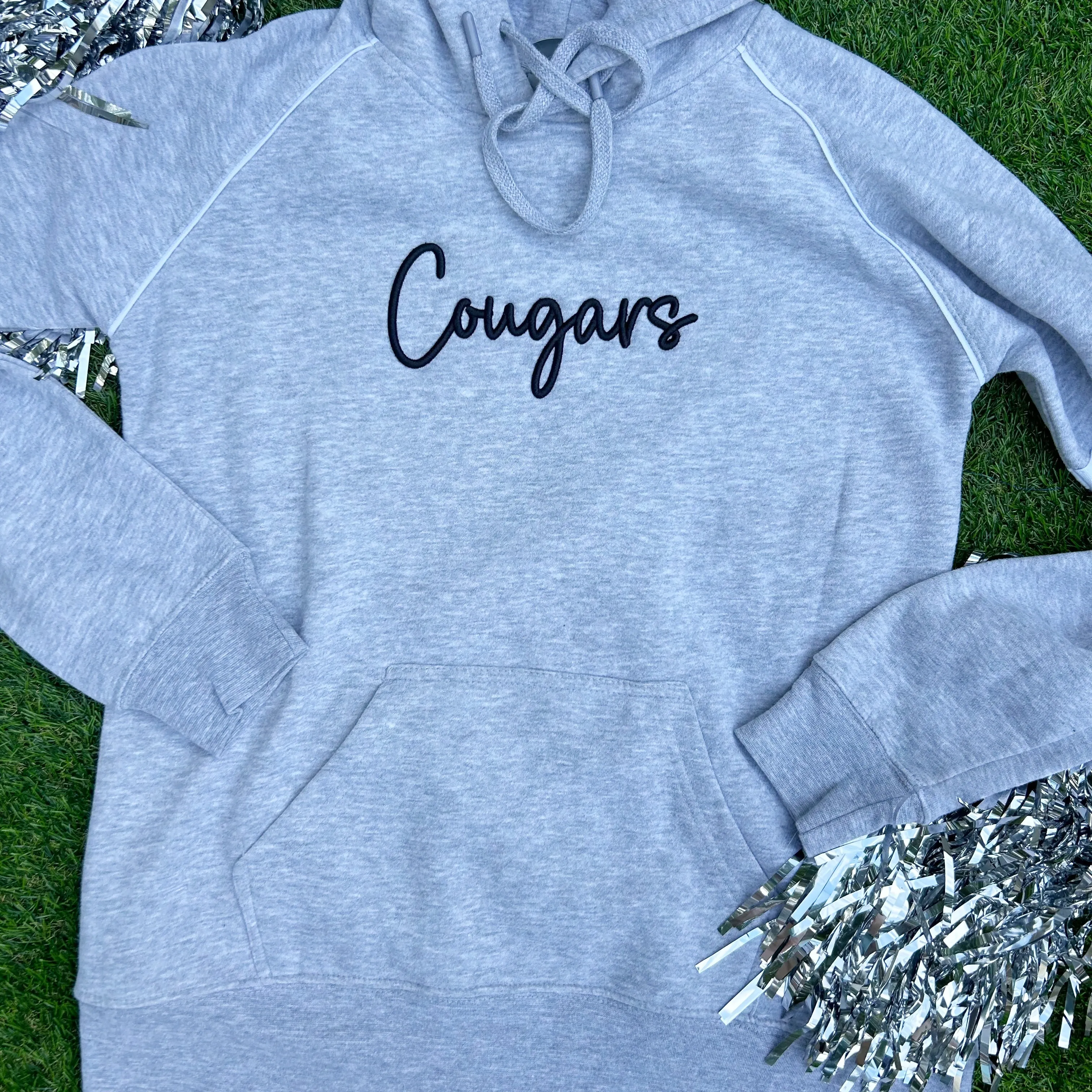 Custom Varsity Piped Sweatshirt with Mascot Embroidery & Puff Foam Detail