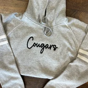 Custom Varsity Piped Sweatshirt with Mascot Embroidery & Puff Foam Detail