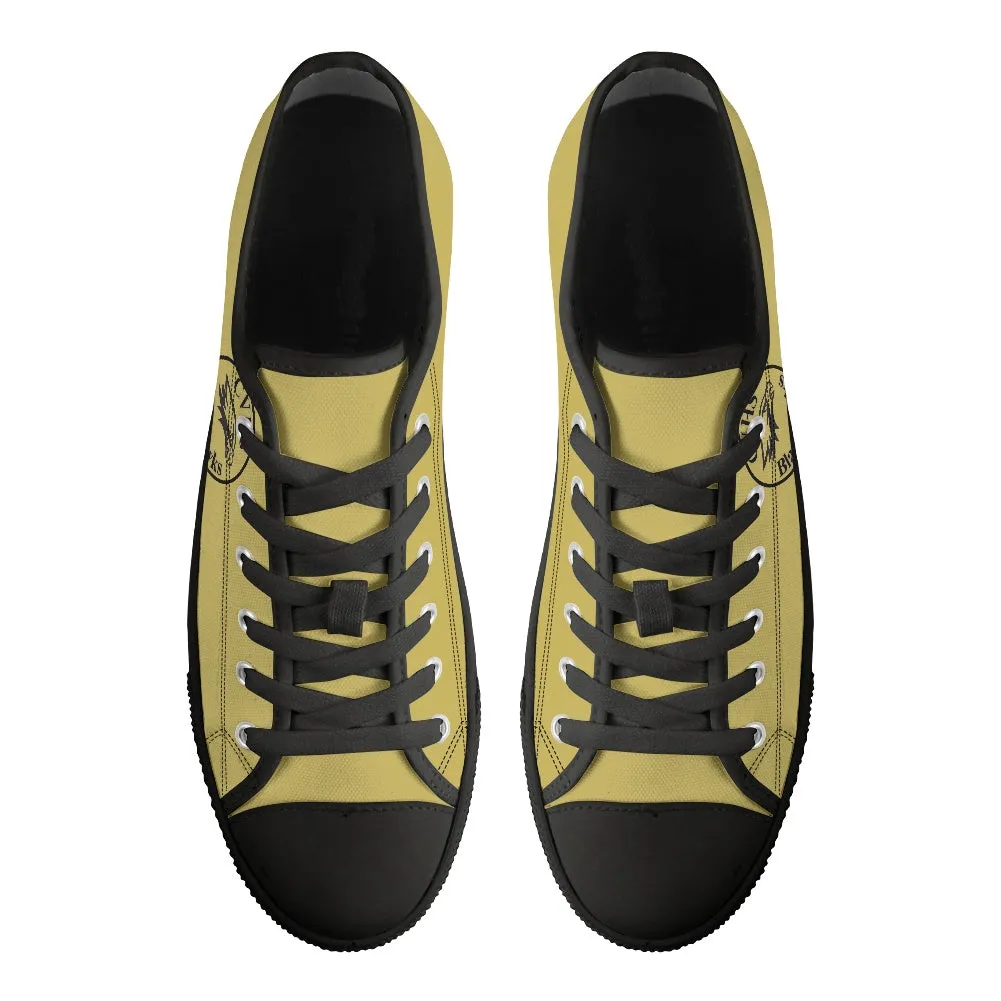 CVHS Blackhawk Round Logo Blackhawk Gold & Black Classic Low Top Canvas Shoes