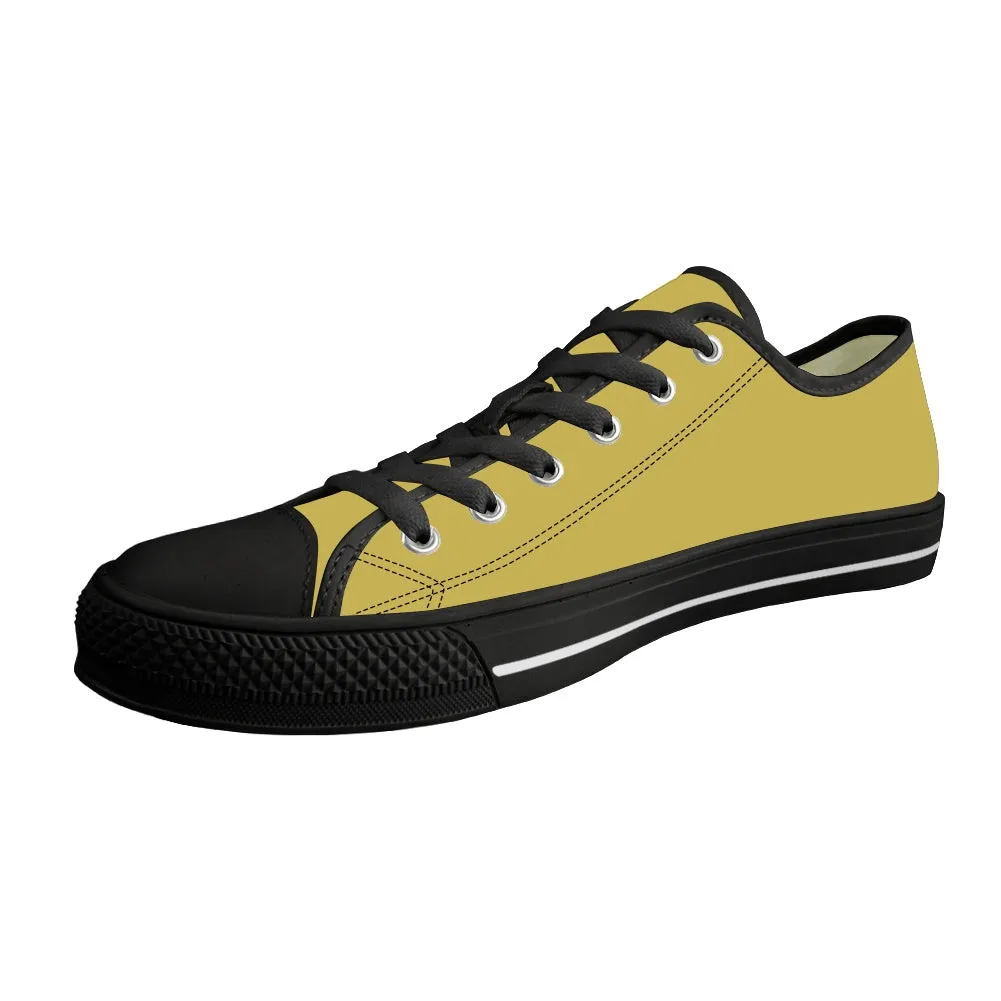 CVHS Blackhawk Round Logo Blackhawk Gold & Black Classic Low Top Canvas Shoes